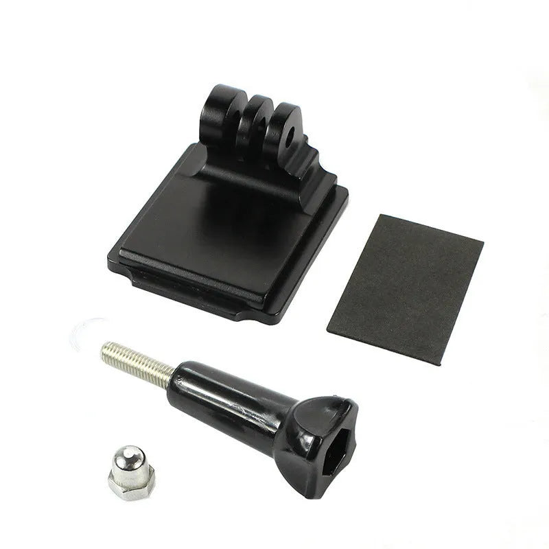 Black aluminium alloy helmet extension rod with quick release bracket for GoPro Hero 3 and 4 cameras.