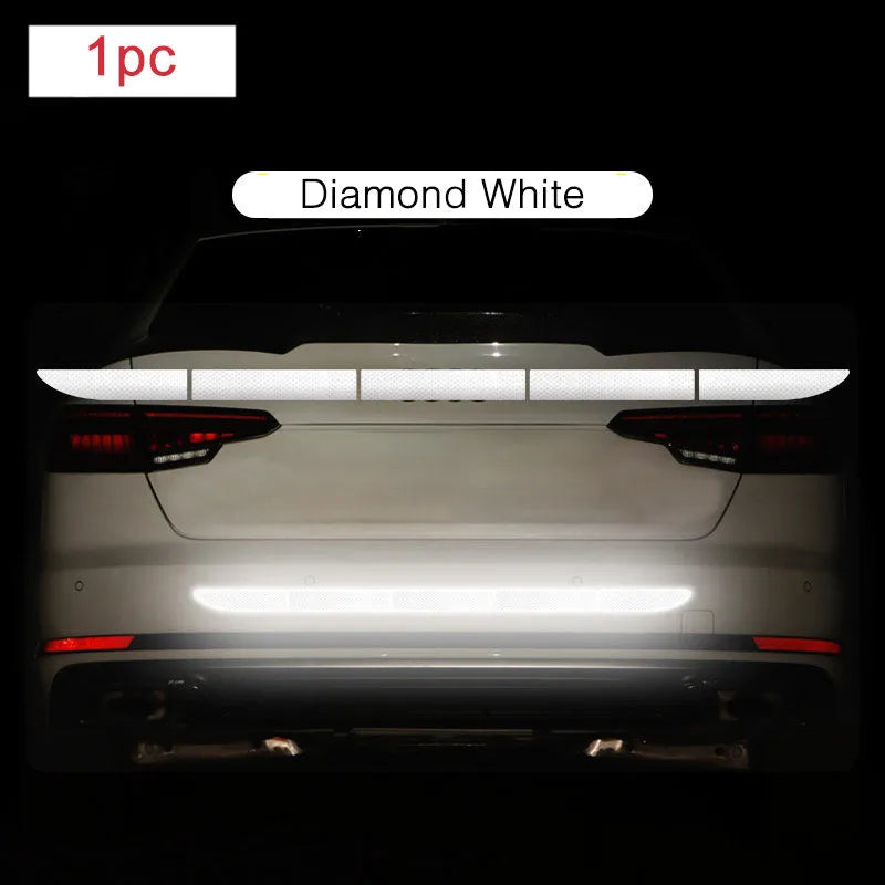Rear trunk reflective sticker nano adhesive label waterproof in blue red white yellow