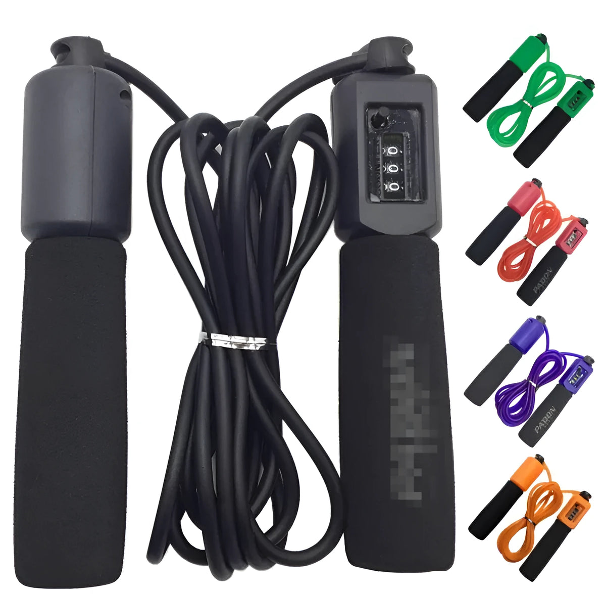 Adjustable 3 metre skipping rope with PS PP PCV and sponge construction