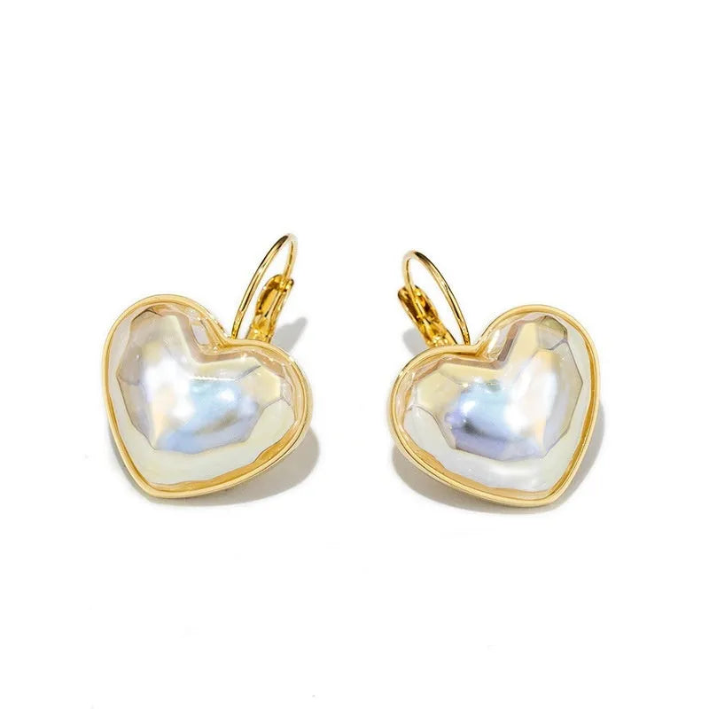Gold alloy women's ear clip with summer love niche design elements