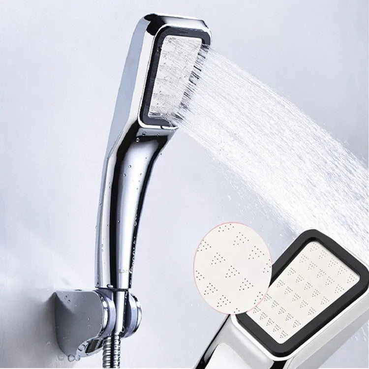 Hand-held pressurised shower set with rain spray function in orange and other colour options