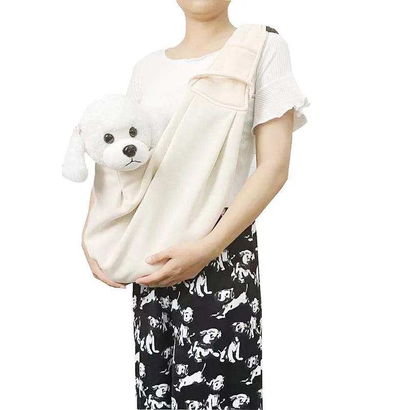 Soft adjustable-strap dog carrier bag in army green colour for pets under 7.5kg