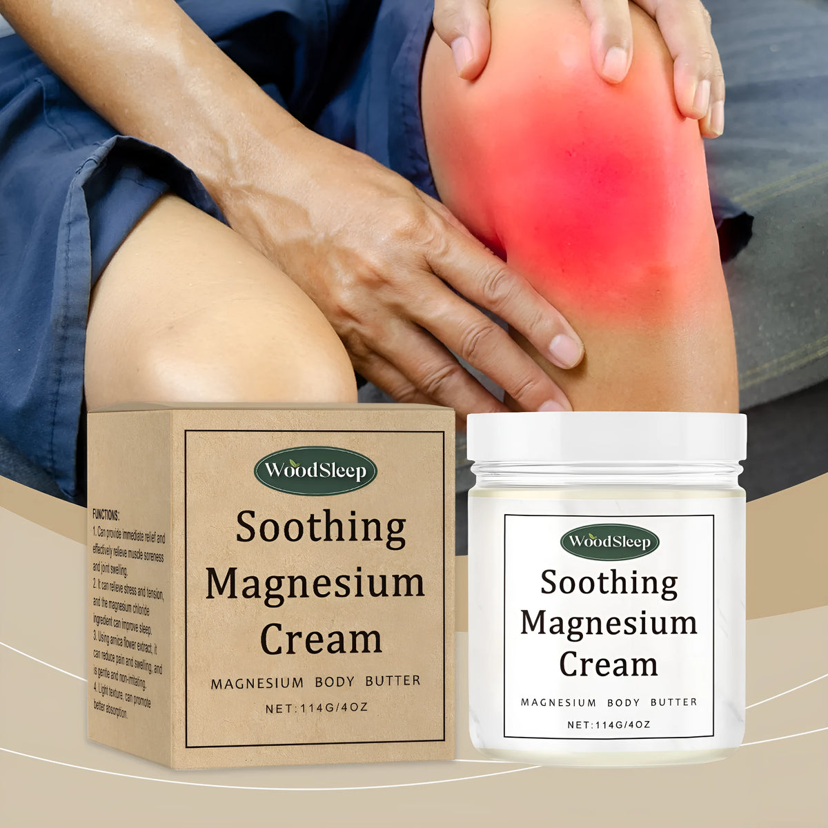 114g tube of magnesium cream for post-exercise body care with moisturising ingredients
