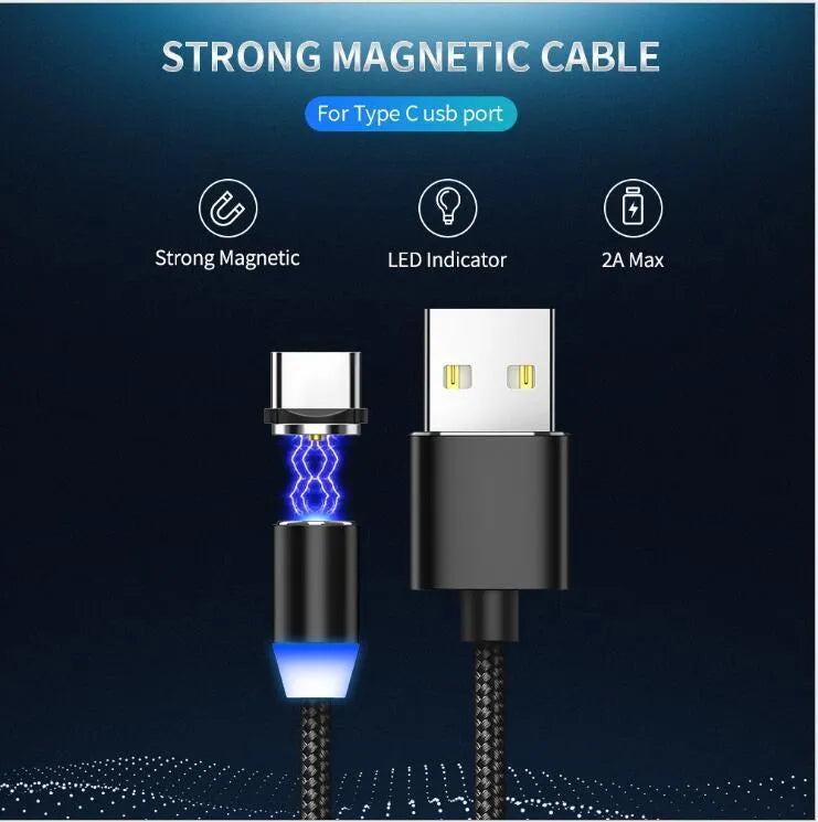 1 metre magnetic LED charging cable with cotton yarn weaving and aluminium shell for Apple iPhone compatibility