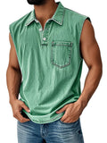 Men's 3D digital print polo shirt with button front and short sleeves in loose fit