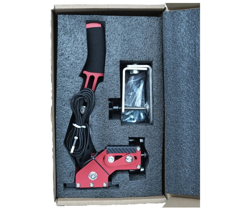 PC USB racing simulator handbrake with aluminium and stainless steel construction in five colour options