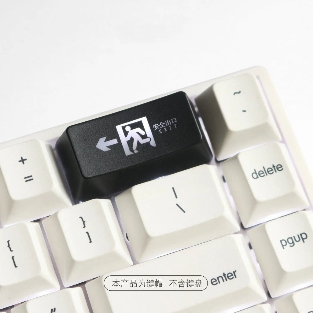 Transparent mechanical keyboard safety evacuation exit backspace keycap with wired USB connection