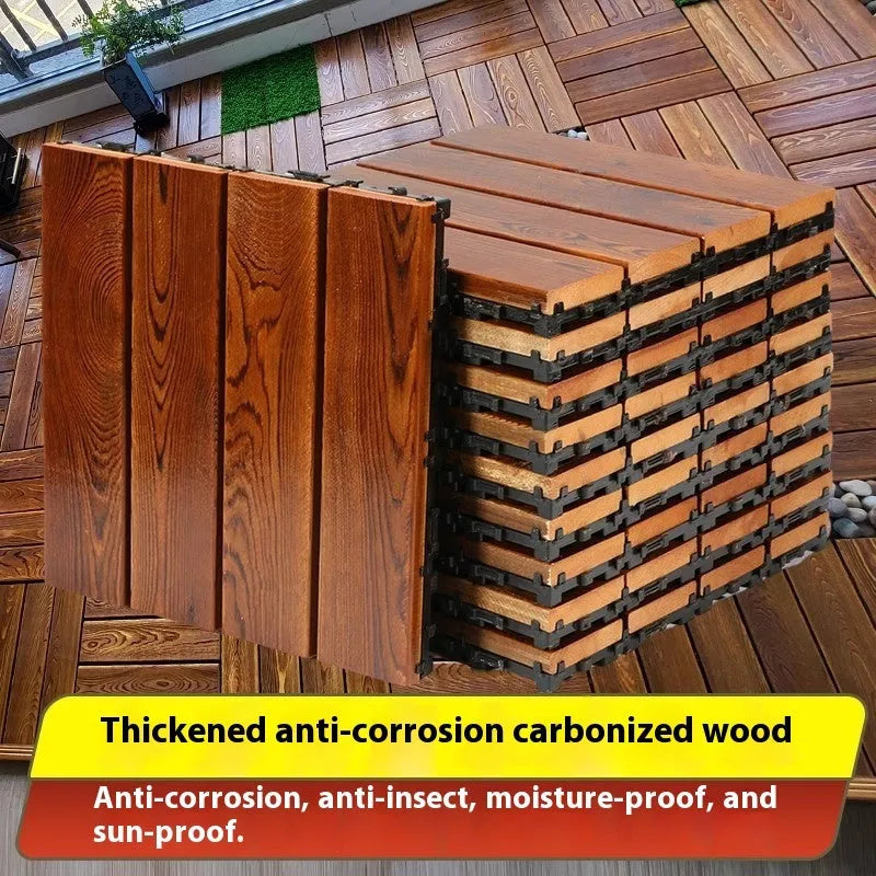30x30cm camphor pine wood flooring tiles for indoor and outdoor balcony use