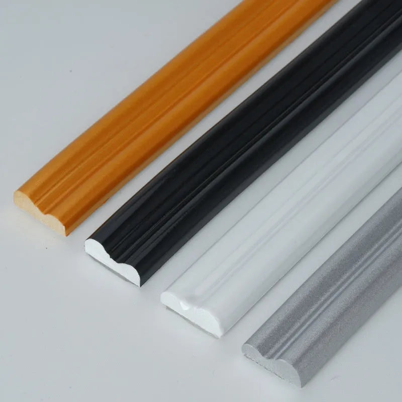 Flexible PVC background wall shaping frame with self-adhesive edge banding in black, gold, silver or white colours
