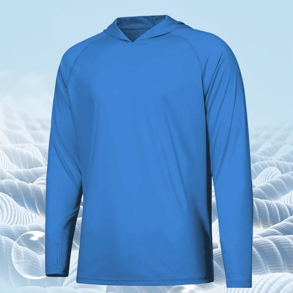Outdoor long sleeve hooded top for UV protection in various colours