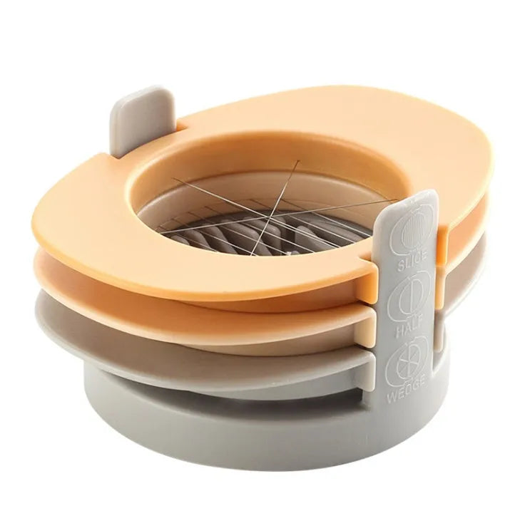 3-in-1 manual egg slicer and cutter, 14 x 10.5 x 7.4 cm, in blue, orange or red with stackable design