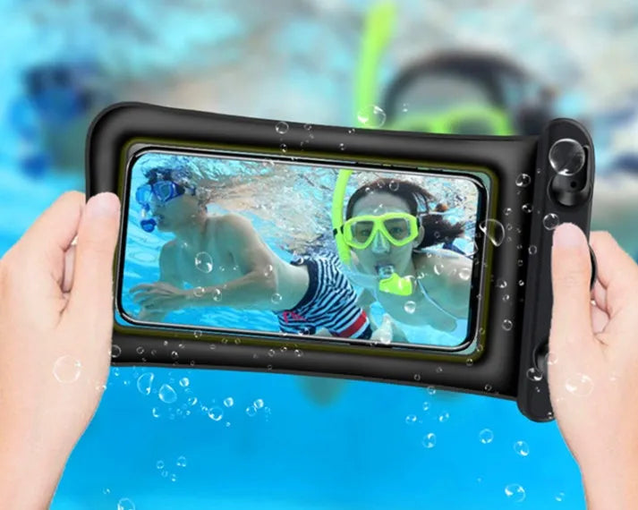 Double airbag waterproof phone pouch with 45cm rope lanyard in various colour options