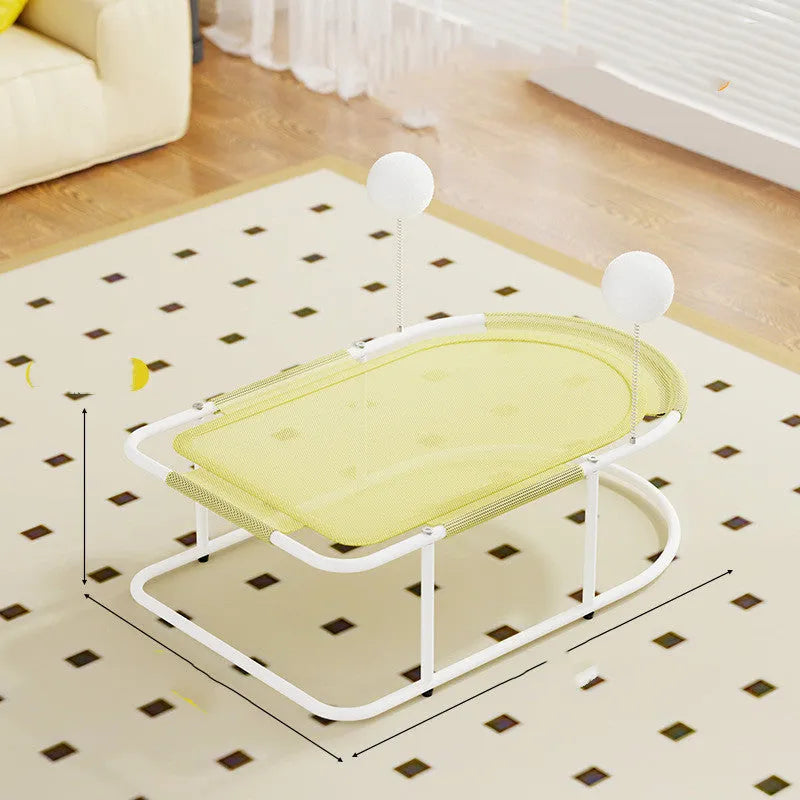 Large grey fabric breathable cat kennel bed cage for summer use.