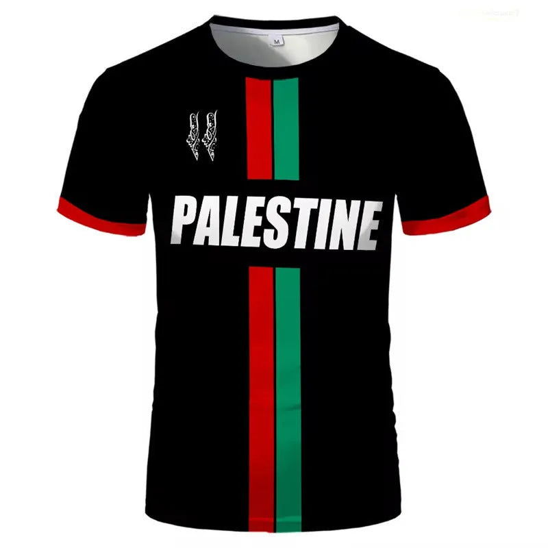 3D printed football pattern t-shirt in spandex fabric available in black or white