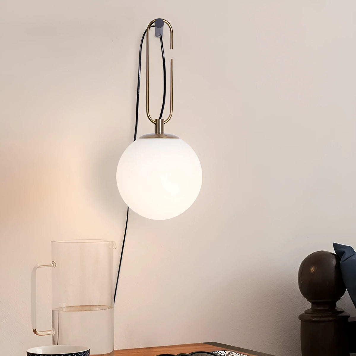 Nordic creative glass wall lamp with European modern design and three colour temperature options