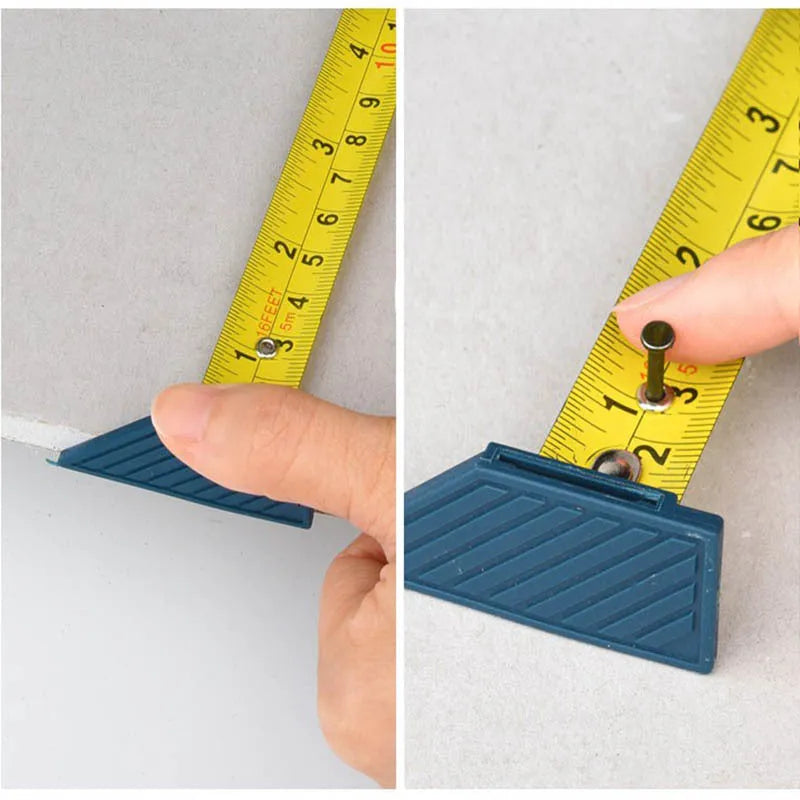 Blue multifunctional woodworking cutter with aluminium alloy body and measurement scale.