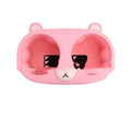 Silicone car cup holder limiter for central console compartments in grey colour with cartoon pattern