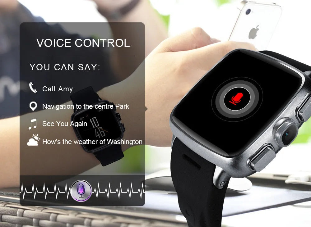 Z01 smart watch with a black strap and a round 1.54-inch touch screen display.