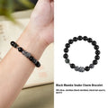 Men's S925 sterling silver snake bracelet with obsidian black hair crystal retro design