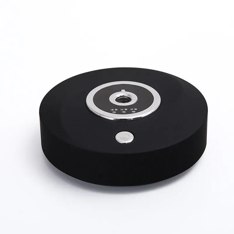 USB rechargeable car air freshener device in black, grey or white with anti-slip pad