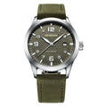 Men's retro business automatic watch with leather strap in multiple colour options