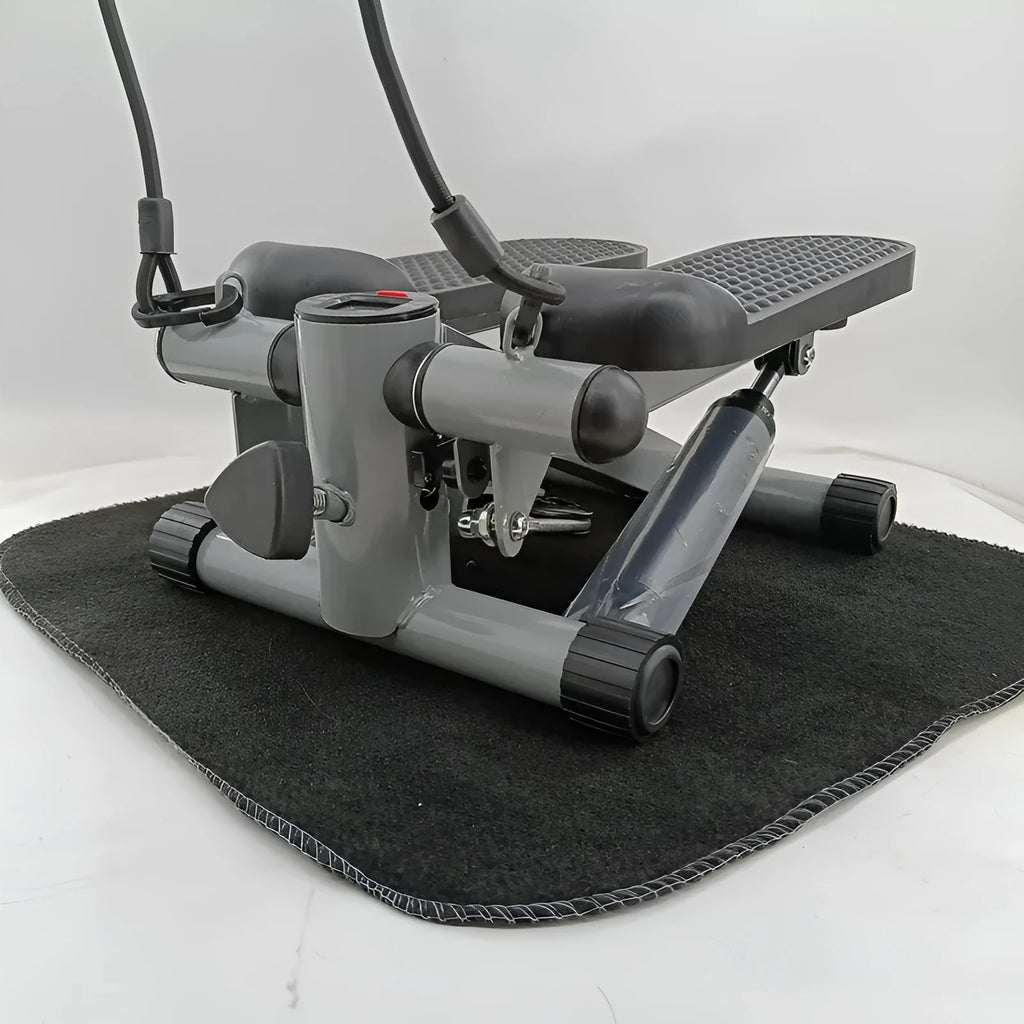 Silver grey household mini treadmill pedal machine with hydraulic resistance for waist slimming exercises