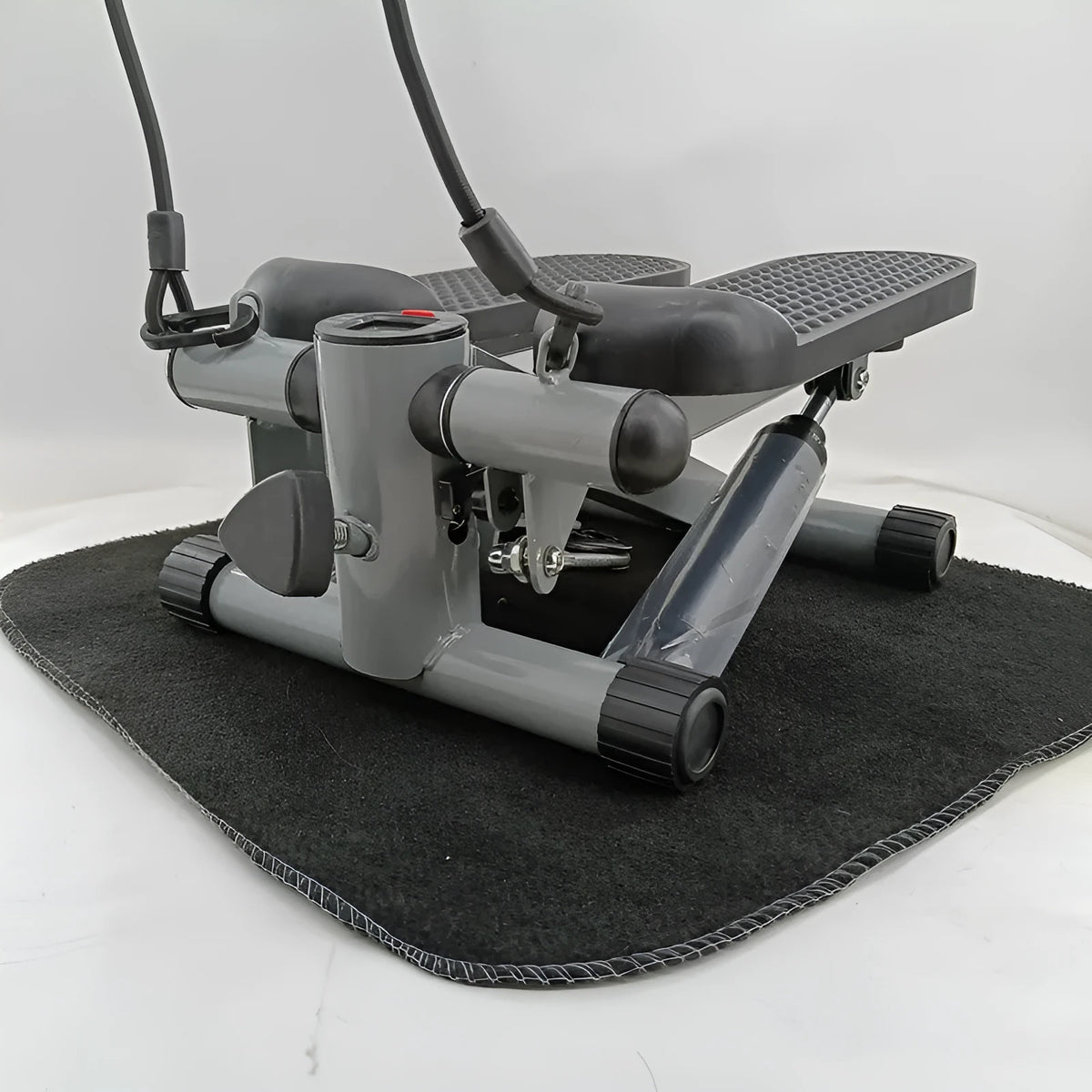 Silver grey household mini treadmill pedal machine with hydraulic resistance for waist slimming exercises