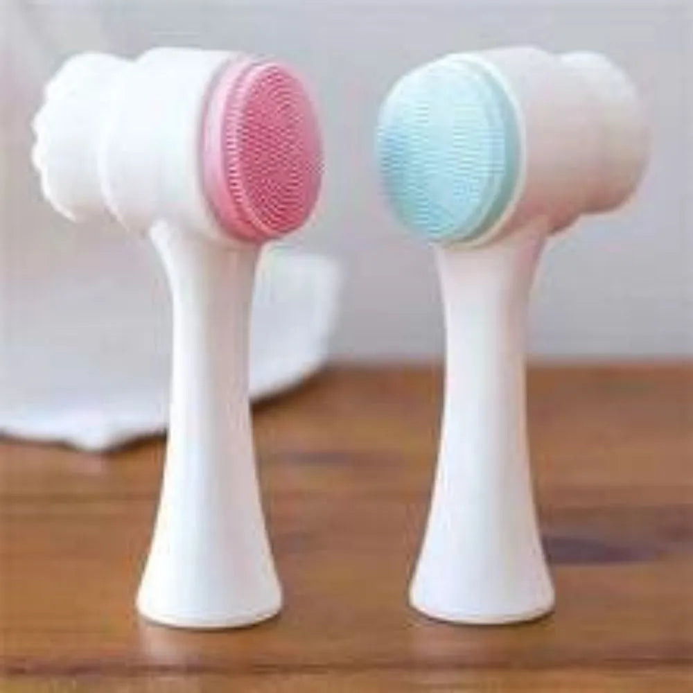 Blue and pink pet paw brushes with nylon bristles for cleaning dog and cat paws.