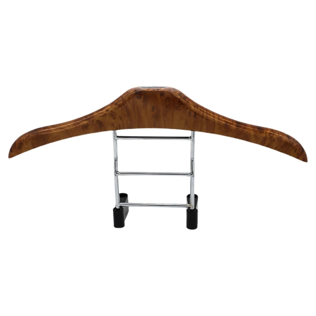 Wood yellow stainless steel car clothes hanger mounted on a car seat