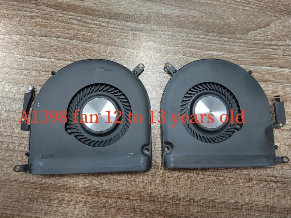 MacBook Pro A1398 laptop cooling fan replacement component in paper box packaging