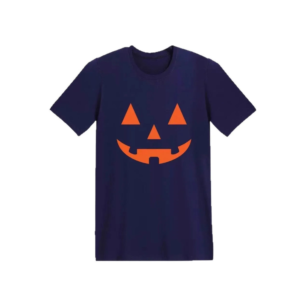 Pure cotton short sleeve Halloween T-shirt with cartoon print, loose fit, orange hat option, sizes S to XXXL