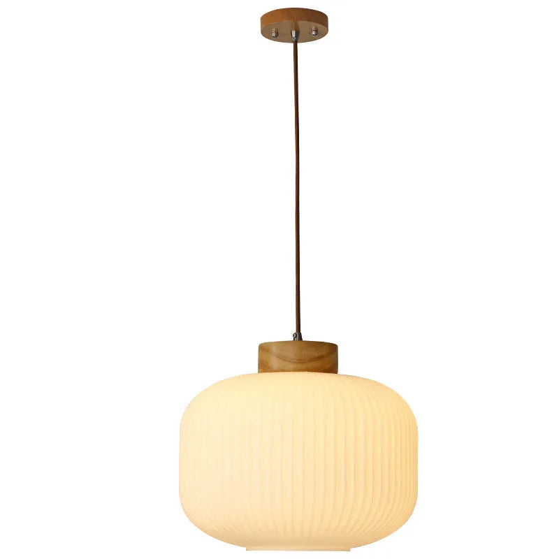 Chinese style wooden pendant ceiling light with retro Nordic design in three available sizes