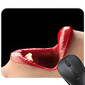 Red lips design rubber mouse pad measuring 240mm by 200mm