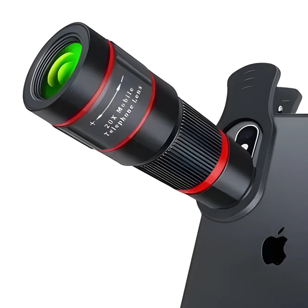 20x magnification mobile phone telescope lens attachment with universal clip for smartphones