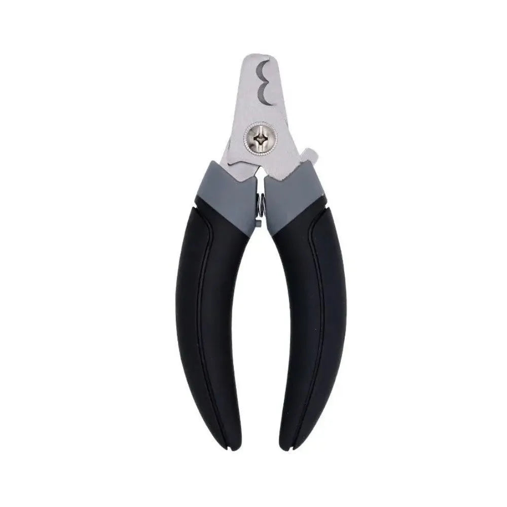 Blue stainless steel half moon blade cat nail clippers with PP and TPR handle, 165mm long