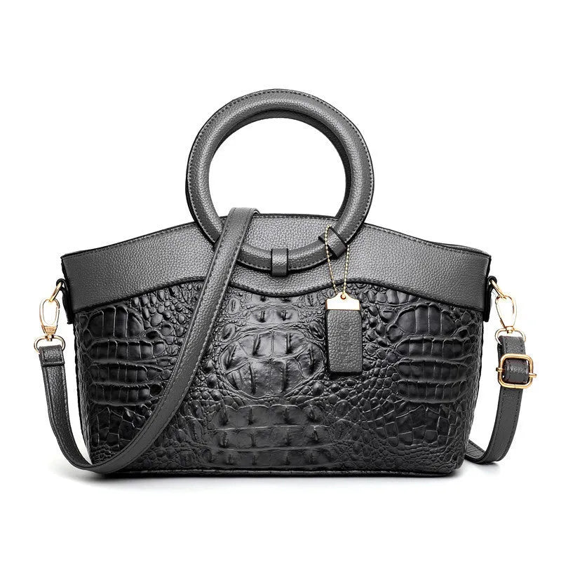 Ladies casual handbag in high quality fabric with zipper compartments and shoulder strap, 31cm width available in multiple colours