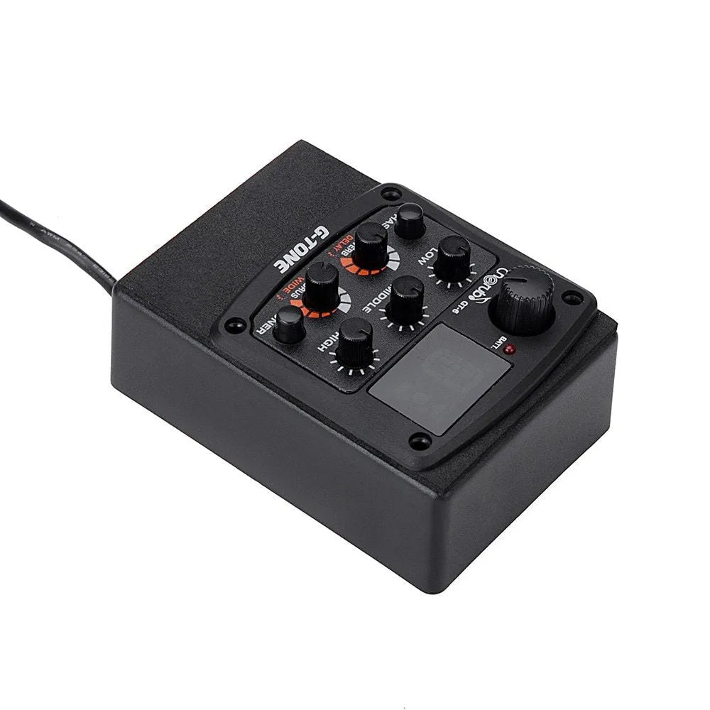 Cherub GT-6 black acoustic guitar EQ equalizer and pickup unit for soundhole mounting