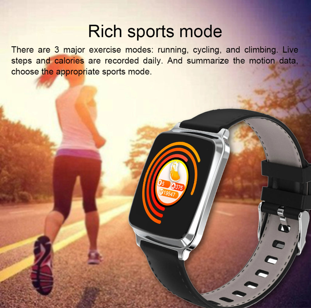 M8 smart bracelet showing zinc alloy body and TPU strap on a wrist