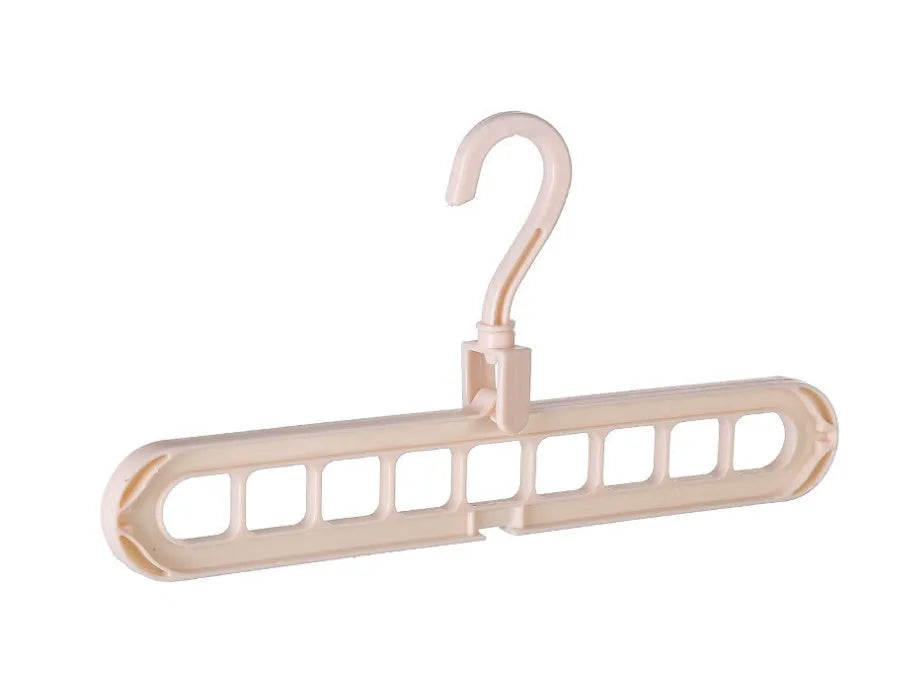 Plastic clothes hanger with rotating hook in pink or green colour for heavy garment storage
