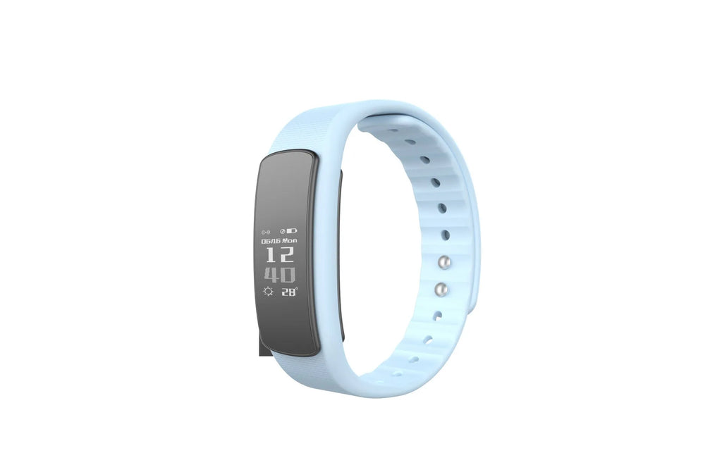I6 smart sports bracelet with 0.96-inch screen showing health metrics on wrist