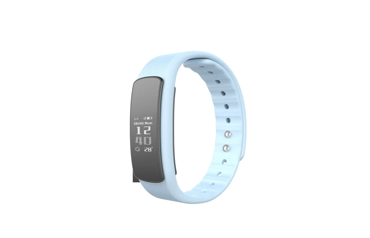 I6 smart sports bracelet with 0.96-inch screen showing health metrics on wrist