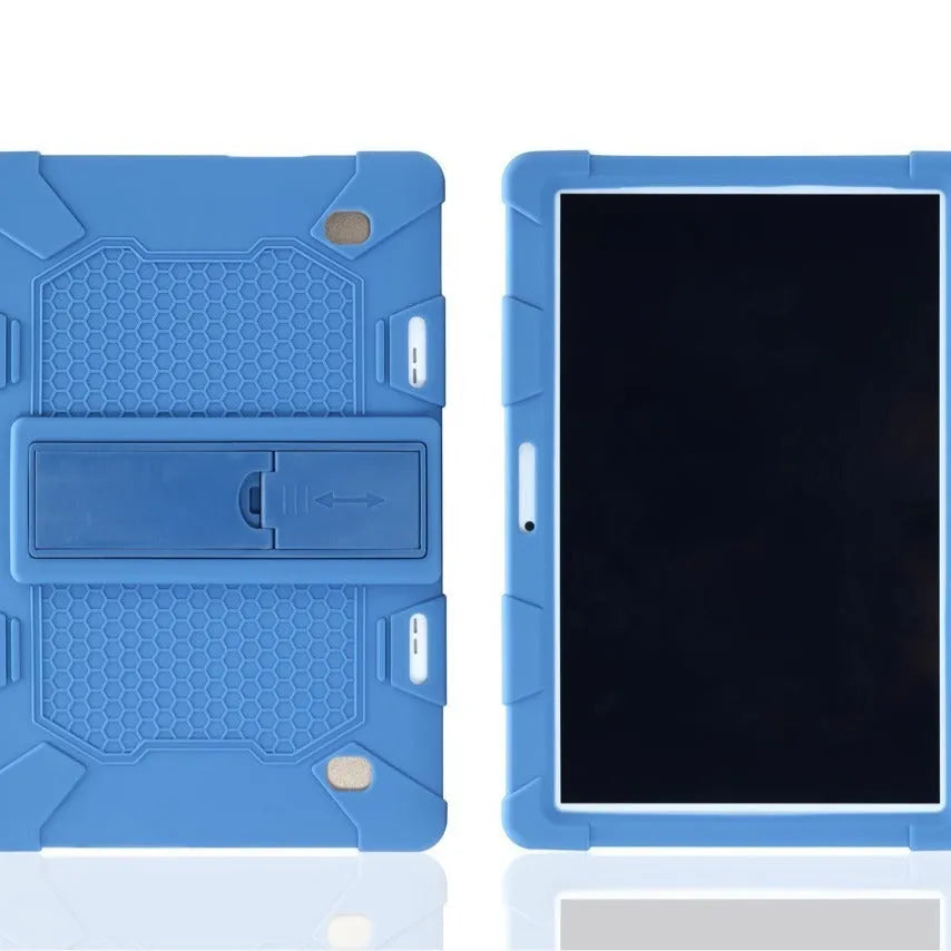 Silicone protective case for 10.1-inch tablet in multiple colour options with built-in bracket