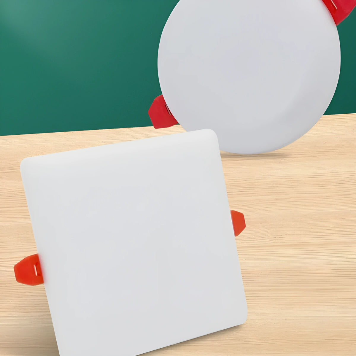 Ultra-thin aluminium LED panel light with circular and square shape options for ceiling mounting