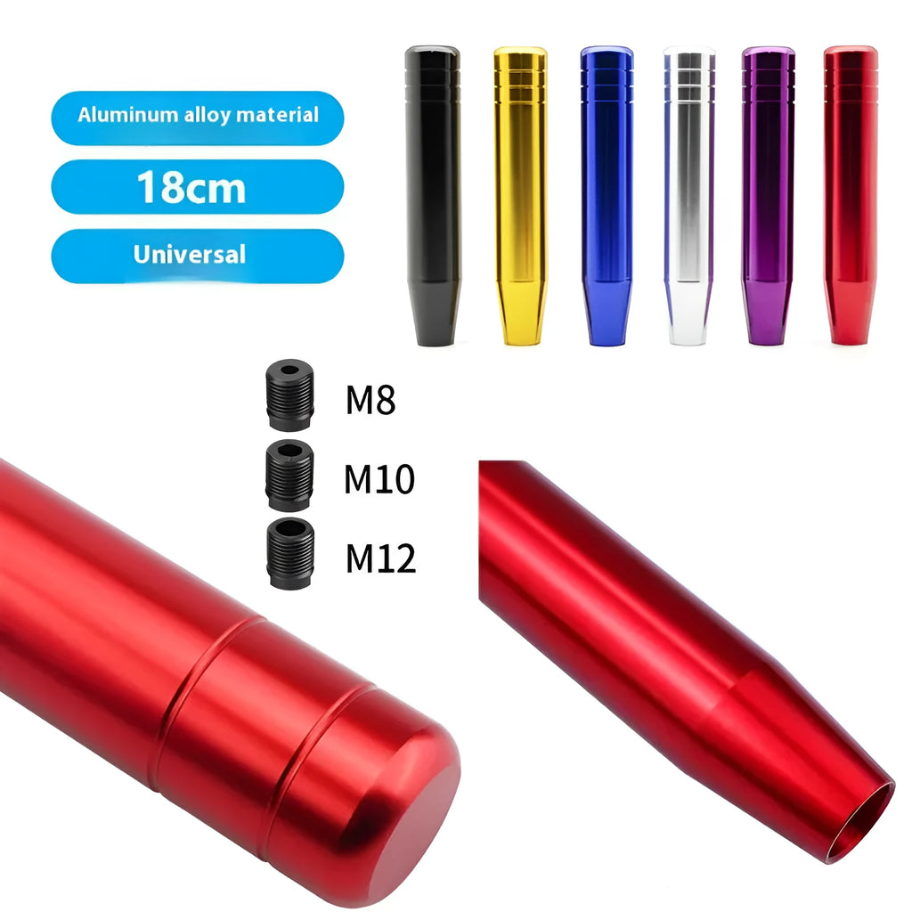 18cm universal car gear shift knob in black, blue, red, silver, titanium or multi-colour
