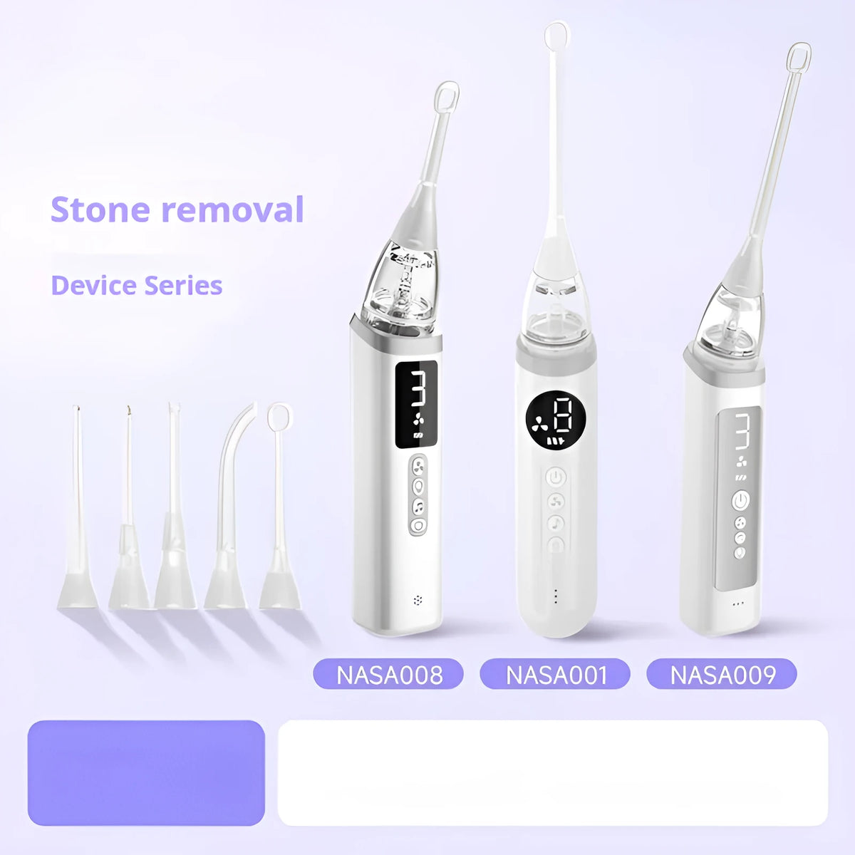 Milky white tonsil stone removal kit with multiple oral cleaning tools