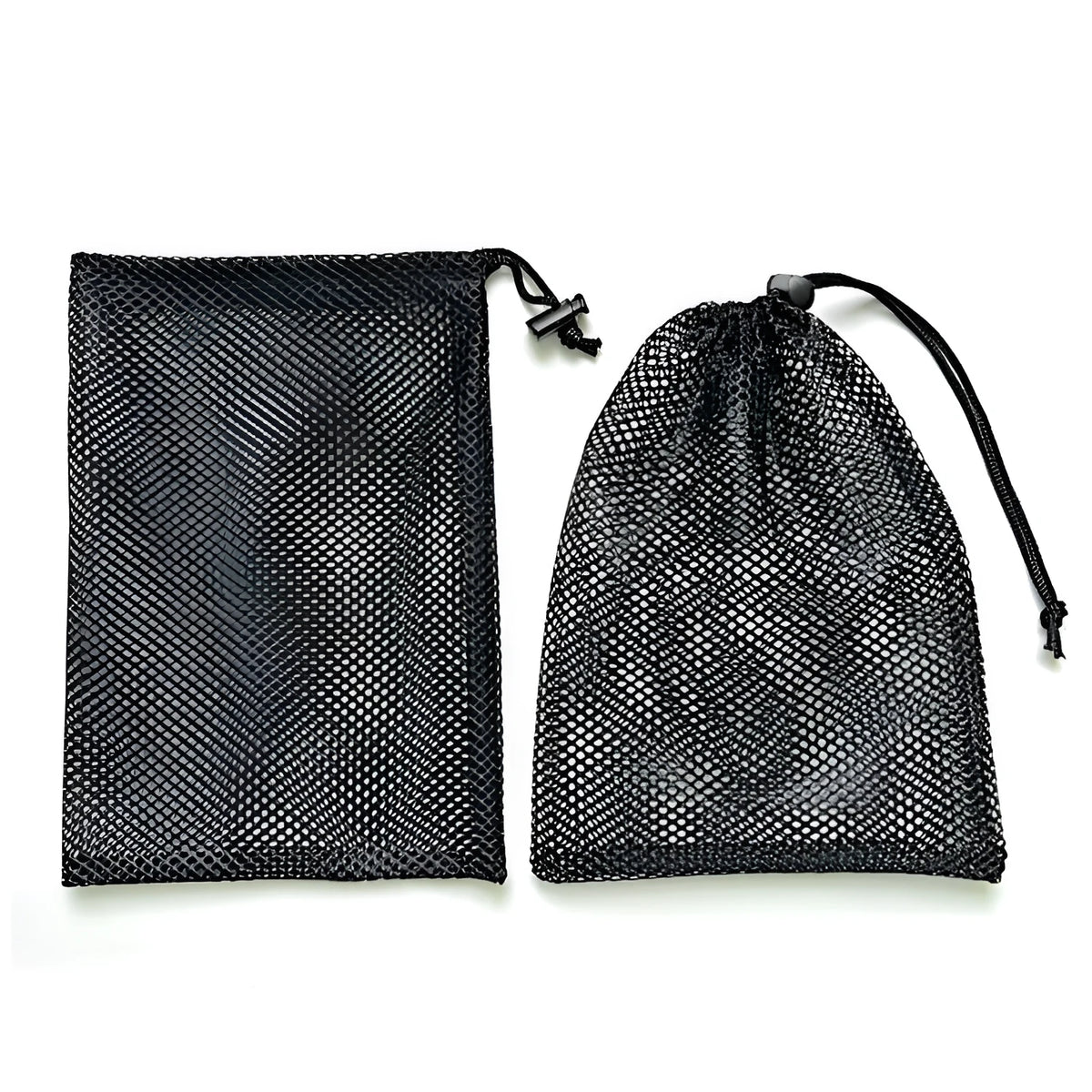 Black mesh storage bag with drawstring closure for children's water ball toys