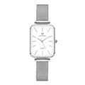 Women's waterproof quartz watch with woven steel strap and alloy case