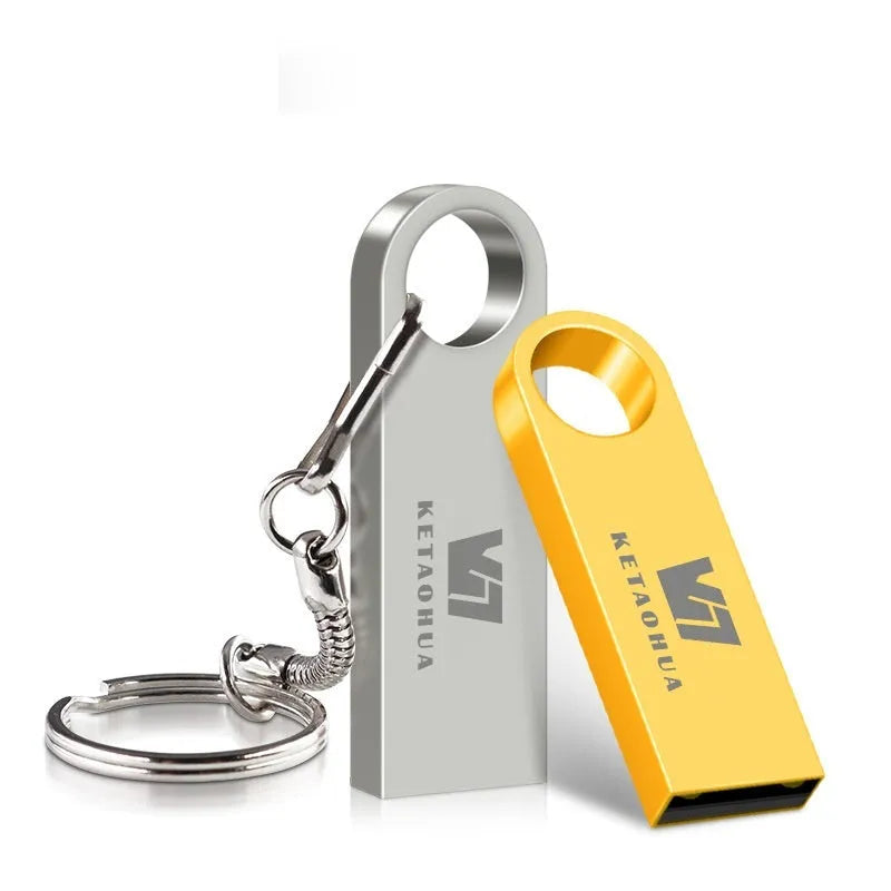 Metal car-shaped USB flash drive in silver finish showing compact size and USB connector.