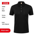 Ice silk polo shirt with a printed advertising logo on the chest, shown in multiple colour options.