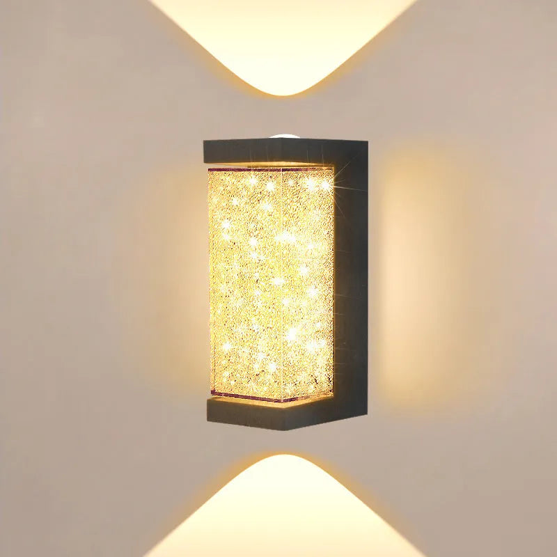 Indoor crystal wall lamp 220V in round or square style with 3000K warm or 6500K white light